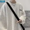 Moletom Estampado Outono/Inverno Masculino 2025 Primavera/Outono Estilo Coreano Novo Gola Redonda Solto Top Chique Estilo Hong Kong Tendência Não