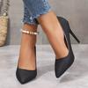 Zapatos de tacón alto puntiagudos para mujer, otoño 2024, nuevos zapatos de boda para dama de honor, zapatos de tacón de aguja bajo