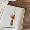 Planeta Mascota Lindo~ Ojo de Tigre Oso de Madera Perro Collar Mujer Otoño e Invierno Lindo Diseño de Nicho Cadena para Suéter Accesorios