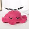 Sombrero de Paja de Verano para Niños Sombrero de Cuenca para Niño Sombrero de Sol para Bebé Sombrero de Sol Coreano Sombrero con Orejas de Conejo y Pestañas