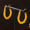 Versátil Moda Estilo Minimalista Personalidad Casual Diseño Joyería Geométrica Placa Redonda Empalme Acero de Titanio Chapado en Oro Pendientes en Forma de U
