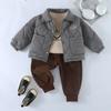 Traje para Niños Otoño e Invierno Chaqueta Chaqueta de Piloto Algodón para Niños Traje de Moda Set de Tres Piezas Espeso de Alta Calidad