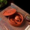 Bandeja de té de cobre púrpura arenoso vintage bandeja de té para el hogar olla de arcilla Zhu juego de té kung fu hecho a mano mesa de té seca mesa de almacenamiento de agua