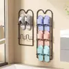 Estante para Pantuflas, Puerta de Tocador, Estante de Zapatos con Drenaje para Montar en la Pared, Entrada Baño Pared Estante de Zapatos de Múltiples Niveles