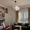 Lámpara Colgante de Linterna de Tela para Dormitorio Famosa en Internet Estilo Francés Vintage para Sala de Estar y Comedor, Estilo Japonés Wabi-Sabi Vintage Retro