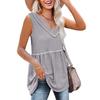 Ropa de Mujer Transfronteriza 2023 Amazon Plataforma Independiente de Verano Cuello en V Sin Mangas Color Sólido Camiseta sin Mangas Ajuste Delgado Casual Versátil