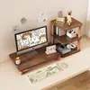Organizador de escritorio, soporte para computadora de escritorio, elevador de monitor, base para pantalla de visualización, soporte de escritorio