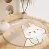 Tapete Redondo de Chão Cartoon Espesso para Quarto Infantil Pelúcia Sala de Estar Quarto de Dormir Estudo Cadeira Giratória Isolamento Acústico Tapete Super Macio de Caxemira