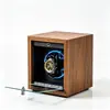 Rotor para Relógio com Padrão de Fibra de Carbono, Couro de Alta Qualidade, Suporte para Relógio Mecânico, Caixa de Armazenamento Anti-Magnética, Dispositivo de Enrolamento