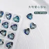 Taladro para uñas de diamante K9 de fondo puntiagudo azul indio, accesorios para taladro de uñas de diamante de vidrio cuadrado gordo copo de nieve corazón torcido, venta al por mayor de joyas