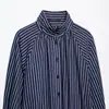 Fabricante de ropa para mujer transfronterizo al por mayor otoño 2026 nuevo estilo europeo y americano moda casual holgada camisa de rayas con cuello mao