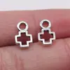 7x 12mm 0.4g plata antigua DIY aleación accesorios para joyería populares europeos y americanos Hueco Colgante de cruz pequeña