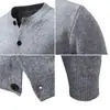 Cárdigan de punto para hombre estilo americano, cuello redondo, de un solo pecho, suéter texturizado de corte ajustado, top casual para primavera y otoño