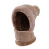 Gorro de punto cálido de invierno, bufanda sencilla y moderna, con protección para las orejas, forro polar, gorro de lana resistente al viento para montar al aire libre para mujer.