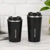 Taza aislada de acero inoxidable 304 transfronteriza para oficina, para llevar, portátil, segunda generación, para coche, taza de café portátil