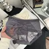 Calcinha de renda transparente com laço para mulheres, cintura média, desejo puro francês, feminina, de seda acetinada e malha, cueca sexy