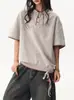 Nueva Camiseta de Manga Corta para Mujer, Estilo Coreano de Primavera, Top Trendy Simple de Media Manga, Camiseta de Marca Trendy Casual Holgada Estilo Hong Kong
