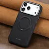 Adecuado para iPhone 18 Pro, funda de teléfono de carga inalámbrica magnética, protección de 360 grados, soporte giratorio, marco de lente de metal, funda de cuero