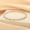Pulsera Cruzada Europea y Americana de Zirconia Azul de Lujo Ligero para Mujer, Moda Retro, Simple, Temperamento, Nicho, Pulsera de Zirconia de Colores