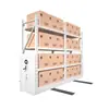 Almacenamiento con estanterías móviles, estanterías compactas operadas manualmente, contenedores de ferretería para fábrica, estanterías de rieles eléctricas inteligentes de carga media-pesada