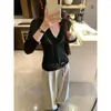 Camiseta Básica Sexy y Llamativa Única Hermosa con Cuello en V Profundo, Diseño Calado y Tejido Fino con Brillo para Mujer, Nuevo Top Interior de Principios de Primavera