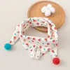 Cachecol para Bebê Outono e Inverno Estilo Coreano Desenho Animado Algodão Puro Cachecol Triângulo para Bebê Cachecol de Inverno à Prova de Vento para Bebês e Meninas