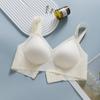 Sutiã Novo de Verão Respirável com Bojo Fino para Mulheres, Não Magnético, Pode Passar na Inspeção de Segurança, Sem Aro de Metal, Sutiã Push-Up Decote Profundo V, Cor Lisa