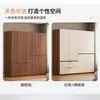 Armario para Dormitorio Principal del Hogar 2026 Modelo Nuevo Estilo Mid-Century Gabinete de Almacenamiento Segmentado Simple para Habitación de Alquiler Armario de Madera con Colgador
