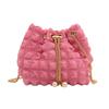 Bolso Pequeño de Burbuja Plisado Estilo Coreano 2024 Primavera y Verano Nuevo Puff Suave Ceroso Estilo Occidental Hombro Cruzado