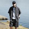 Traje de camisa de verano para hombre, nueva marca de moda, camisa de manga corta para hombre, pantalones cortos, traje deportivo informal holgado para hombre, de moda