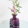 Novo Vaso Azul de Vidro Estilo Chinês com Acabamento de Luxo para Arranjos de Flores na Sala de Estar, Decoração de Casa para Pousadas e Quartos Modelo; Vaso Hidropônico Roxo de Luxo Leve