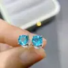 Anillo de apatita natural más vendido en AliExpress tamaño de piedra principal natural fresca: Plata de ley 925 chapada en oro blanco de 5*5 mm