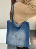 Bolsa Nova para Axila Transfronteiriça para Mulheres, Bolsa de Ombro Simples Casual, Bolsa Tote de Brim Versátil de Grande Capacidade Japonesa