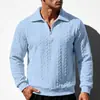 2026 Transfronterizo Amazon Corte Holgado Otoño Hombre Peso Pesado Jacquard Cuello Campana Simple Casual Manga Larga Sudadera tipo POLO