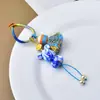 Nuevo Colgante de Oso con Borla en Laca Degradada Estilo Chino, Correa Tejida a Mano para Teléfono, Colgante para Bolso de Brocado de Canción, Patrimonio Cultural Inmaterial