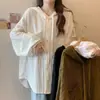 Moletom com Capuz Texturizado Tamanho 3 Extra Grande para Mulheres, Jaqueta Camisa Casual Solta para Mulheres Plus Size