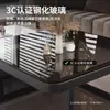 Mesa de Centro Cuadrada Sala de Estar Hogar Apartamento Pequeño Mesa Simple Moderna Piedra Sinterizada Lujo Ligero Influencer Vidrio Templado Mesa de Centro Pequeña