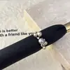 WowLight Anel de Flor de Pérola em Cluster de Luxo para Mulheres Trabalho Pesado Cravejado com Strass Anel Aberto Ajustável Anel de Pérola Atacado
