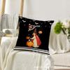 Almohada de Halloween Más Vendida Transfronteriza Calavera Estampado de Calabaza Material de Lino Almohada Decorativa de Halloween Americana