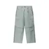 Pantalones Cargo de Retazos con Bolsillo Grande para Hombre Jiezhan 26 Otoño Nuevo Estilo Americano 200g Algodón Puro Paracaidista Casual