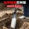 Pala de hierro para cavar tierra, pala para cavar hoyos, herramienta de bambú para cavar, pala para cavar árboles, herramienta agrícola, pala para cavar árboles de acero al manganeso, pala de Luoyang, extractor de tierra