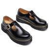 Zapatos Mary Jane con Tira Cruzada Audemars Cuero Genuino Caña Baja Zapatos Pequeños de Cuero para Mujer Suela de Grosor Medio Moda Estudiante Casual