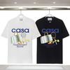 Camiseta de manga corta holgada con estampado del alfabeto Casablanca, nueva llegada de verano 2024