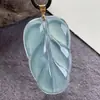 Jadeíta Azul Hielo Natural Grado A, Oro de 18 Quilates de Alta Gama Incrustado con Plata 925, Rodeado de Pedrería, Diseño Sencillo de Guanyin, Pieza Única