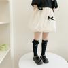 Alto Valor Yan Ins Japonés Lindo Tridimensional Blanco y Negro Cachorro Estudiante Calcetines de Algodón Calcetines Blancos de Tubo Medio Calcetines para Niños y Niñas Estilo Academia