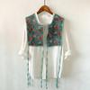 Chal Chaleco bordado de estilo étnico retro moderno Bufanda de tela bordada para mujer Chaleco pequeño de estilo occidental para primavera y otoño aire acondicionado