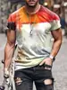 Camiseta Informal Deportiva con Cuello Redondo y Mangas Cortas, Estampado Digital 3D de Impresión Abstracta Tie-Dye, Superventas de Amazon