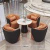 Escritorio de Oficina y Silla Nórdicos Sofá Oficina de Ventas Sofá Individual de Arte en Cuero de Diseñador Sofá para Lobby de Hotel Oficina