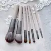 Set de 7 Pinceles de Maquillaje para Principiantes, Pincel para Sombras de Ojos de Pelo de Poni, Pincel para Rubor, Pincel para Polvo Suelto, Pincel para Contorno, Herramientas de Belleza