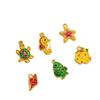 Accesorios antiguos de la serie marina dorada de Fasha: tortuga, pulpo, estrella de mar, caracola, caballito de mar, joyería DIY, pulsera, collar, colgante
